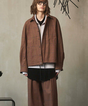 [Sale starts at 12:00 pm on Saturday, September 13th] [Italian Dead Stock Fabric] Prime-Over Curved Pocket Shirts Blouson