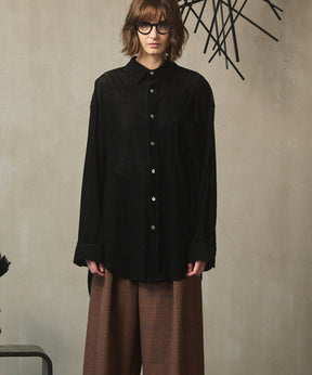 Prime-Over Flocky Print Regular Collar Shirt Coat