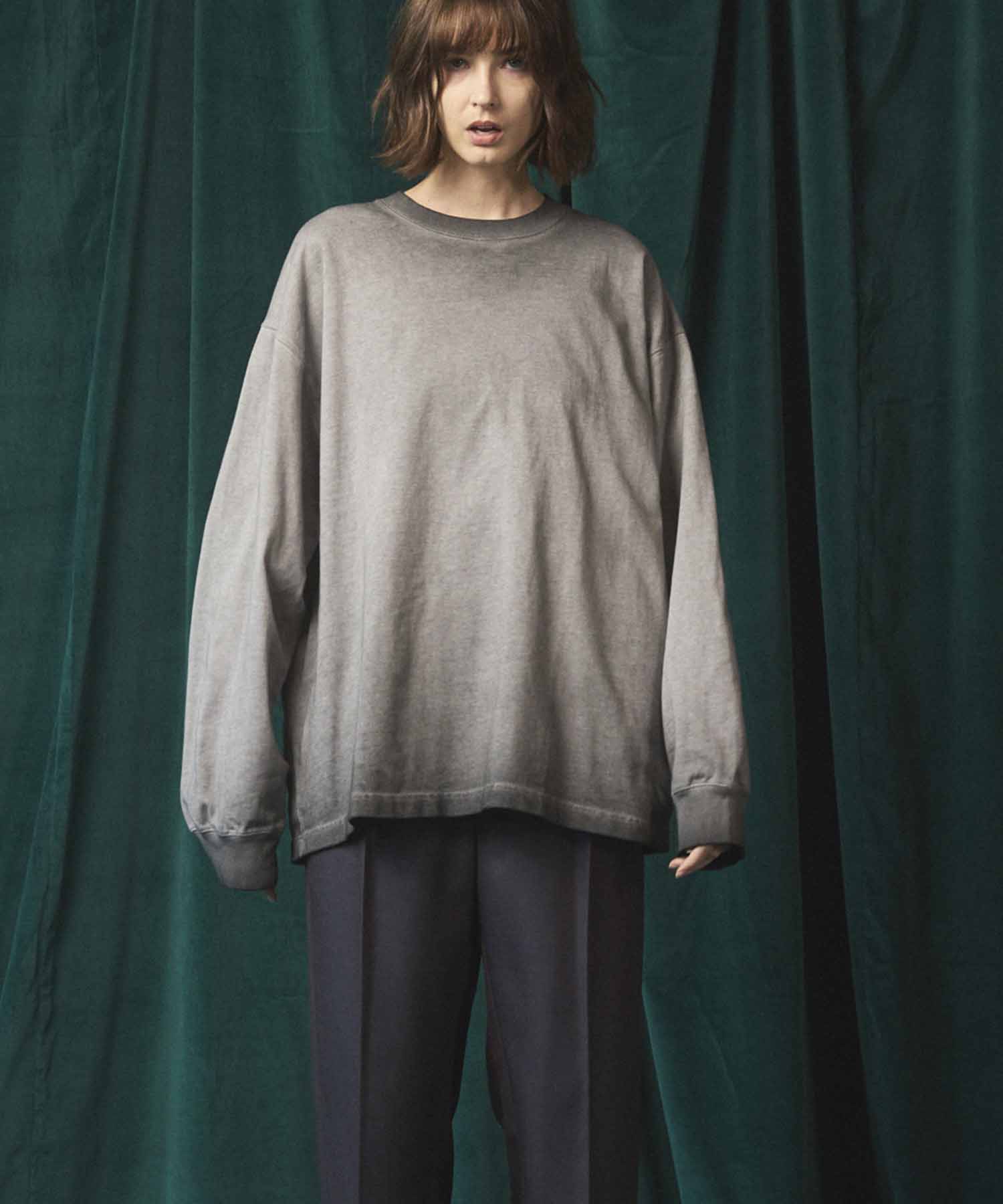 Gradation Dyed Prime-Over Crew Neck Long Sleeve T-Shirt