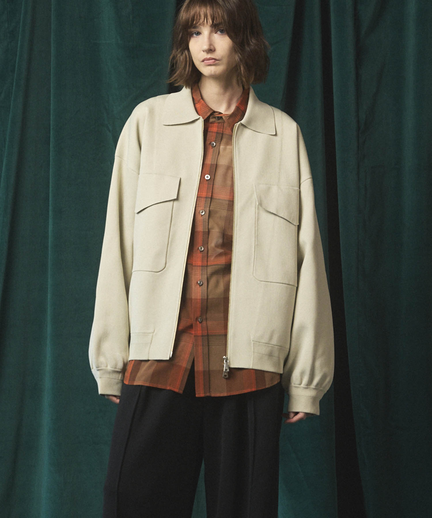 美品 THE FLAT HEAD 2ピースセット ジャケット＆ベスト チェック柄 MAISON SPECIAL ジャケット テーラードジャケット 「UNISEX