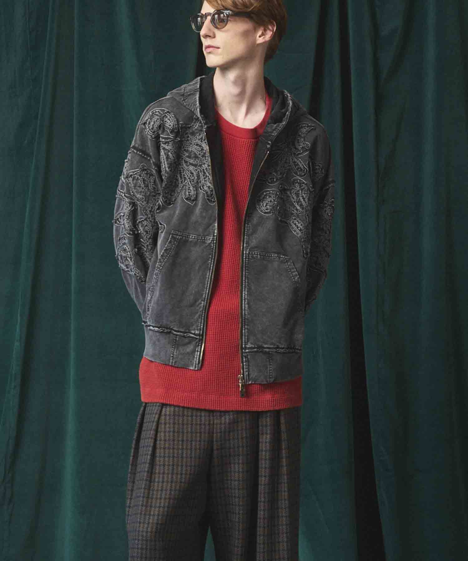 4 색 샹 브레이 세탁 가능한 양모 피크 라펠 더블 가슴 재킷