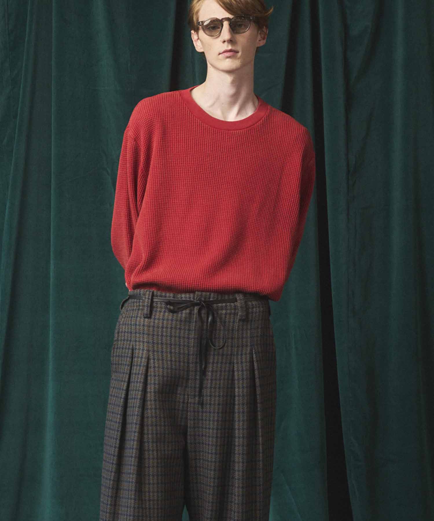 Prime-Over Crew Neck Long Sleeve Waffle T-Shirt