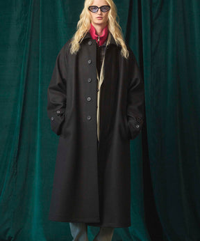 Super140s Prime-Over Melton Balmachan Coat