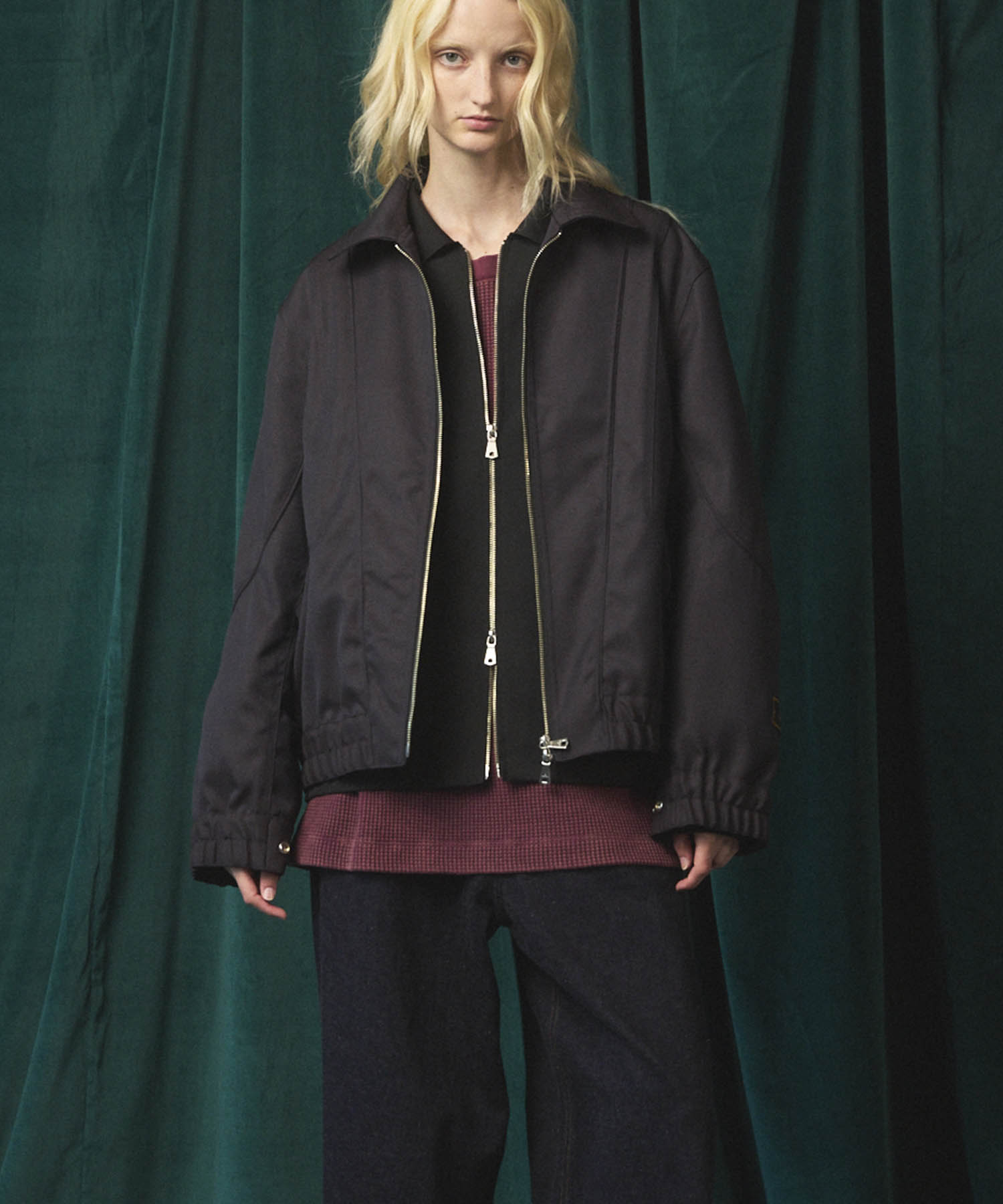 4 Colors Chambray Washable Wool Prime-Over Blouson