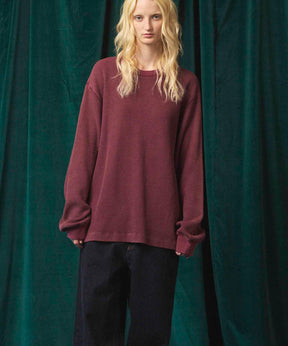 Prime-Over Crew Neck Long Sleeve Waffle T-Shirt