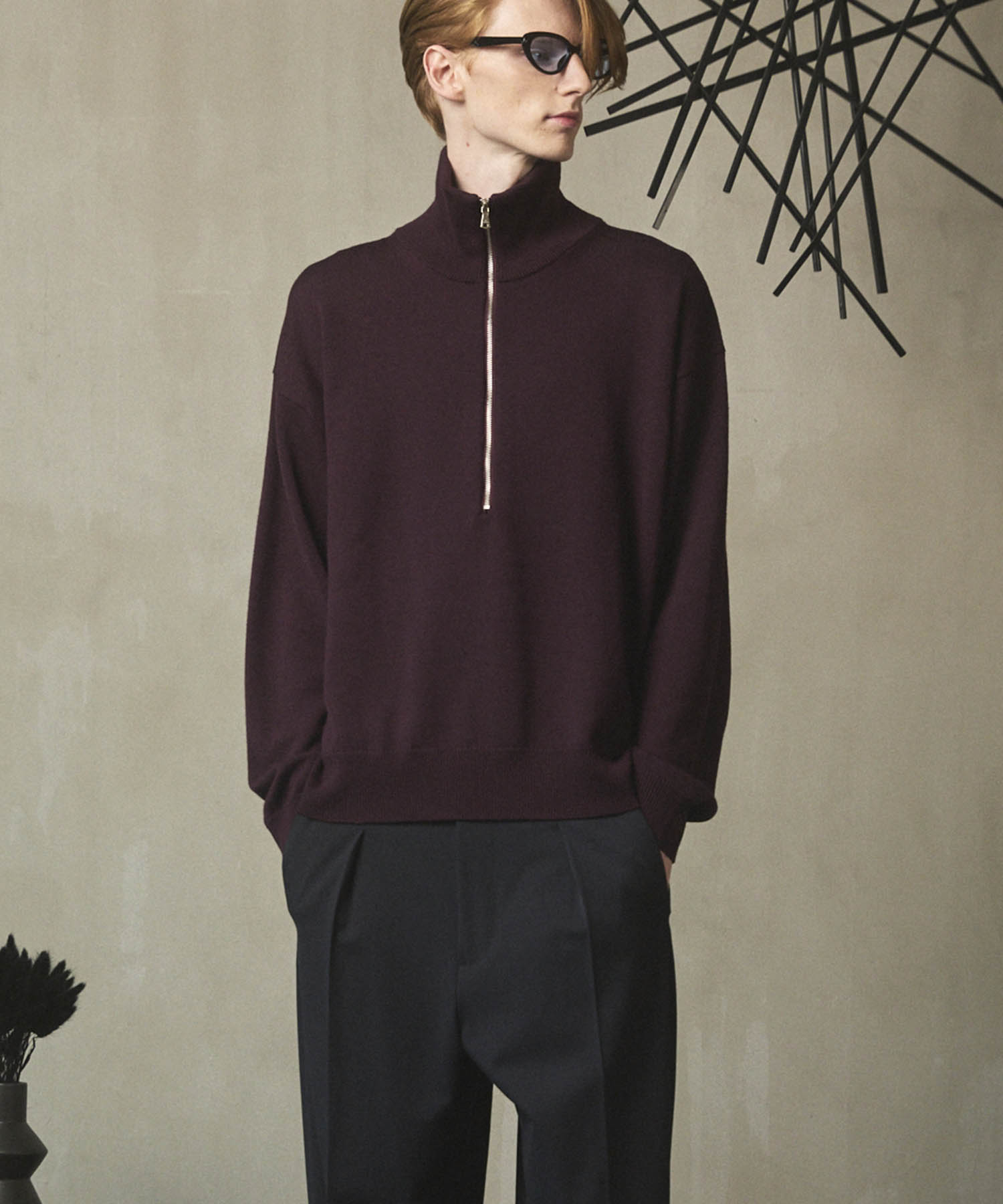 [25AW PRE-ORDER] Cashfeel Extra Fine Merino Wool Prime-Over Half Zip Knit Pullover