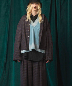 [Sale starts at 12:00 pm on Saturday, September 13th] [Italian Dead Stock Fabric] Prime-Over Curved Shirts Blouson