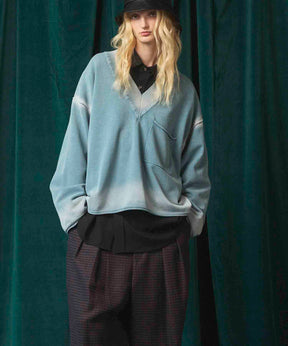 Gradation Short Length Prime-Over V-Neck Knit Pullover