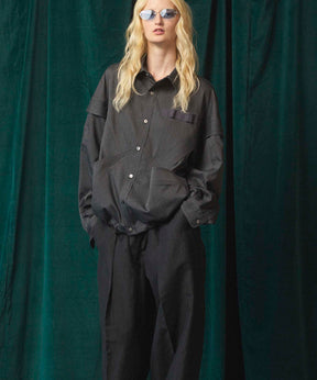 Prime-Over Curved Curve switching Regular Collar Shirt (Copy)