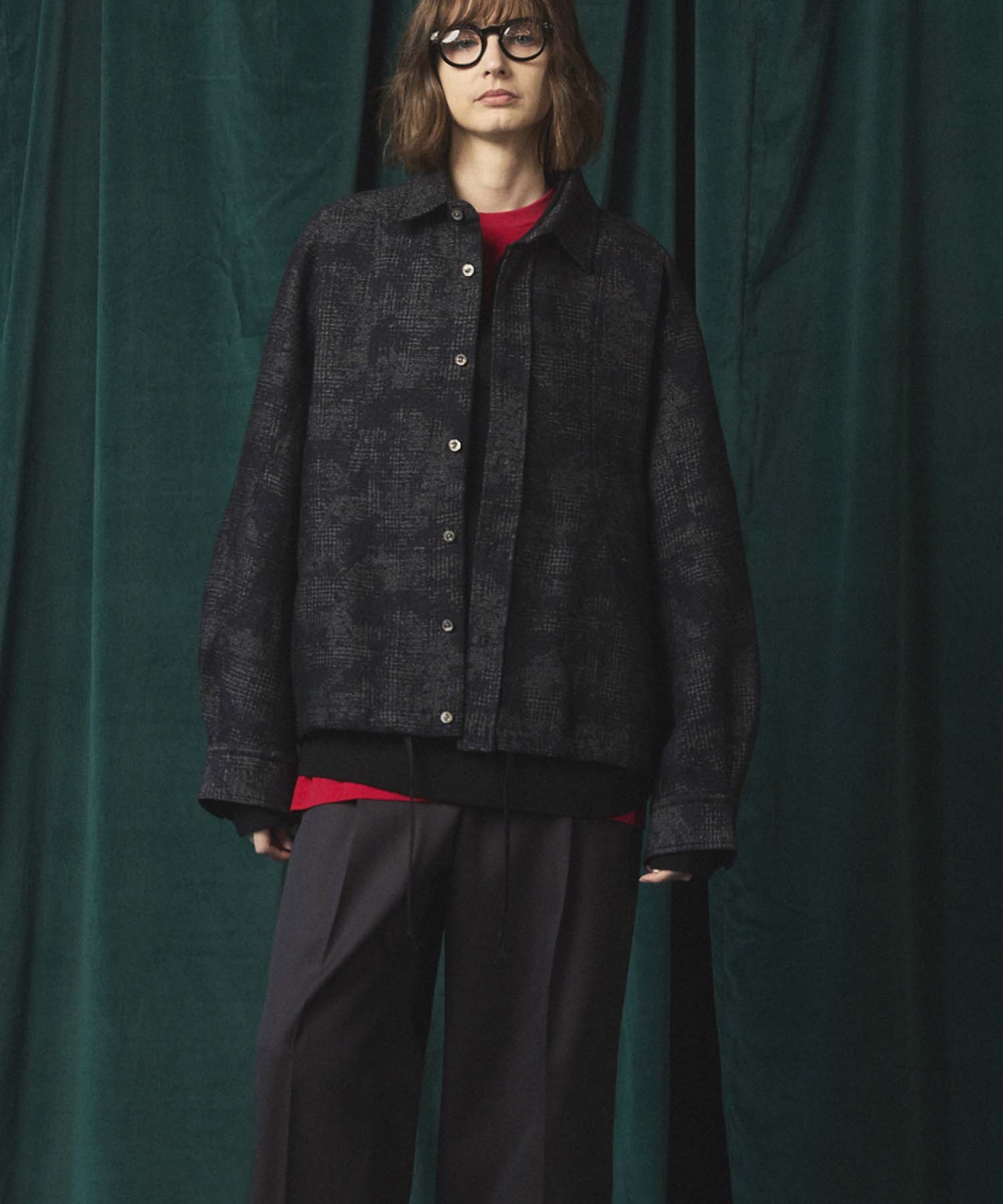 [Sale starts at 12:00 pm on Saturday, September 13th] [Italian Dead Stock Fabric] Prime-Over Curved Pocket Shirts Blouson