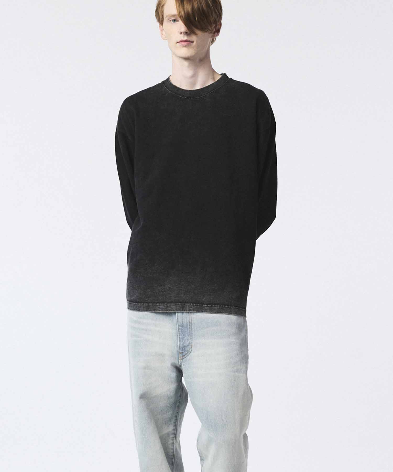 Gradation Dyed Prime-Over Crew Neck Long Sleeve T-Shirt