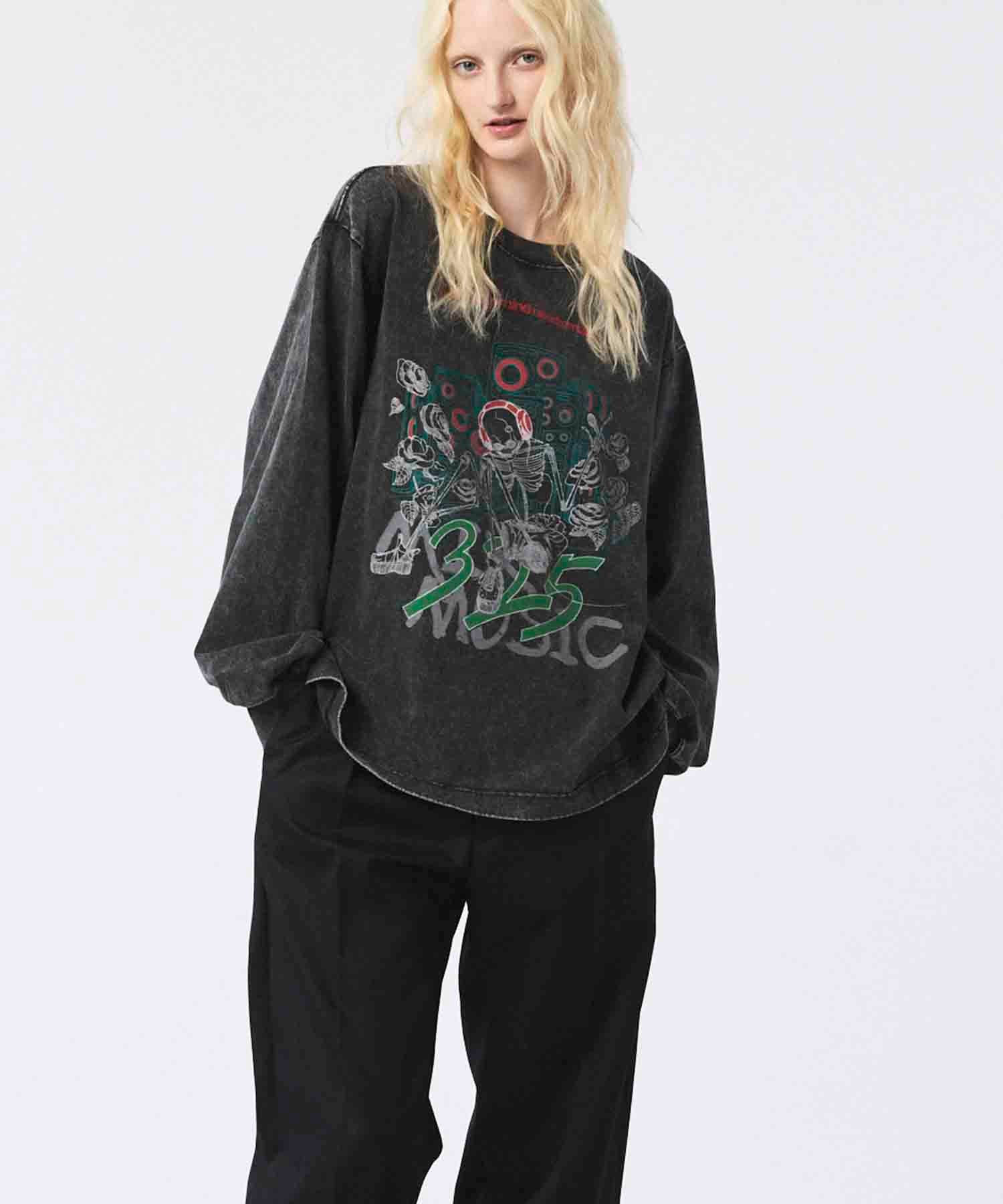 Artist Graphical Embroidery Prime-Over Crew Neck Long Sleeve T-Shirt