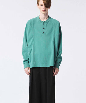 Curve switching Prime-Over Henry Neck Long Sleeve T-Shirt