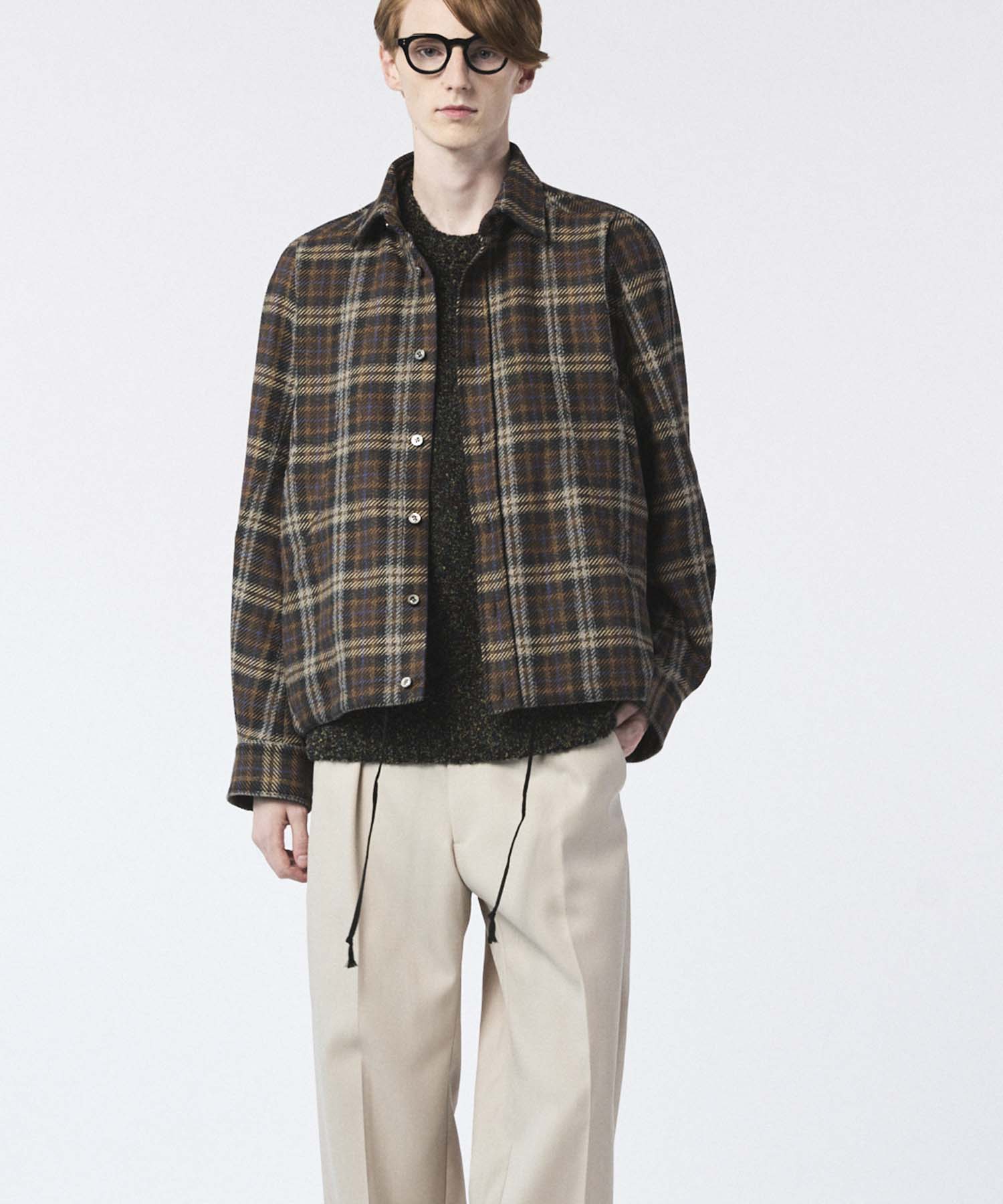 [Sale starts at 12:00 pm on Saturday, September 13th] [Italian Dead Stock Fabric] Prime-Over Curved Pocket Shirts Blouson