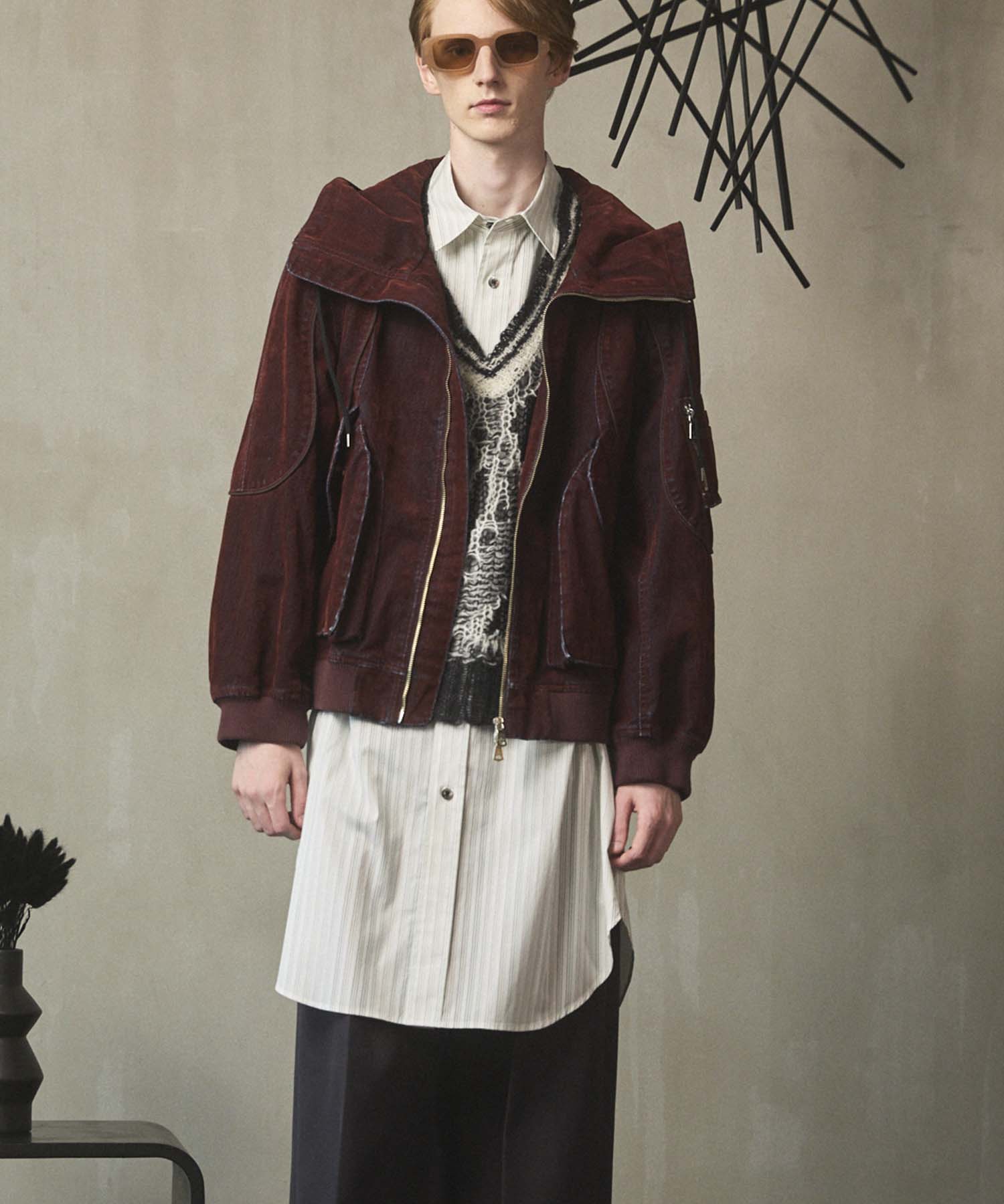 Different Material Docking Prime-Over Military Blouson