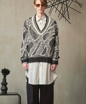 Mohair Sheer V-Neck 니트 풀오버