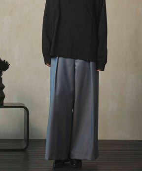 4 Colors Chambray Washable Wool Baggy Wide Pants