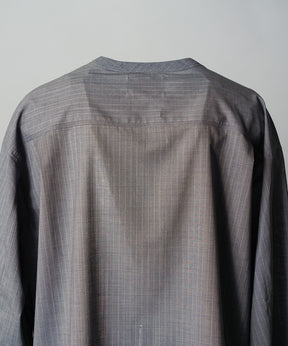 【26SS PRE-ORDER】T/W Sheer Stripe Prime-Over Side Slit Pullover Shirt