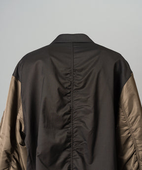 Prime-Over MA-1 Sleeve Double Breasted Curved Zip Tailored Jacket