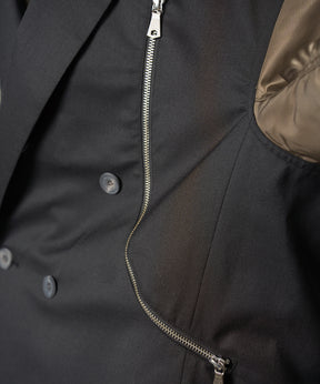 Prime-Over MA-1 Sleeve Double Breasted Curved Zip Tailored Jacket