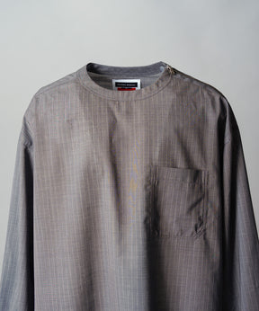 【26SS PRE-ORDER】T/W Sheer Stripe Prime-Over Side Slit Pullover Shirt