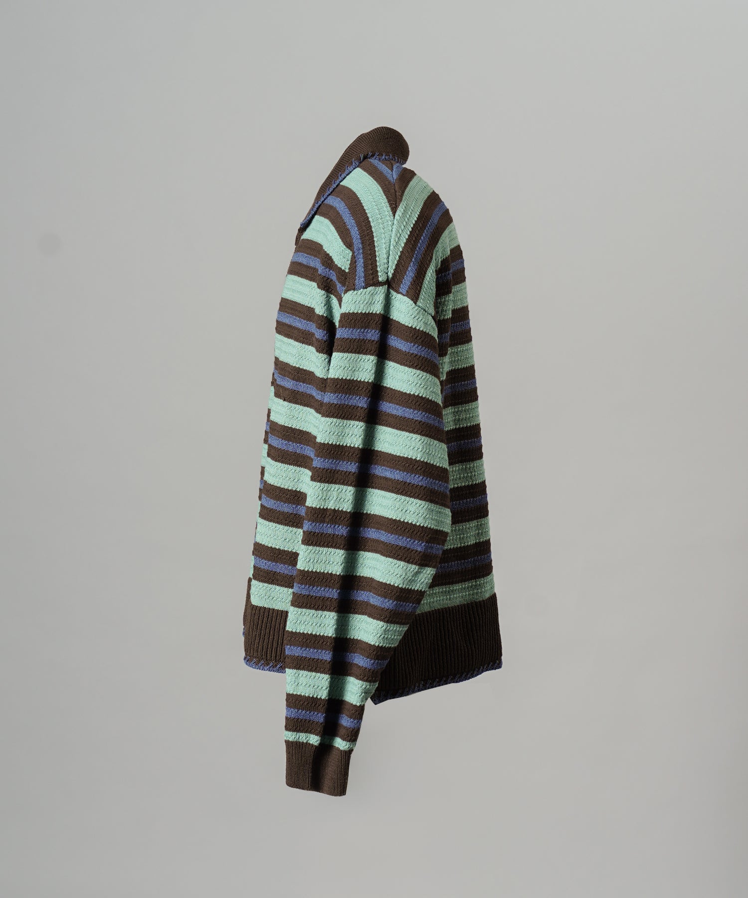 Airy Striped Gabardine Prime-Over Short-sleeved Shirt