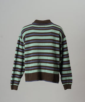 Airy Striped Gabardine Prime-Over Short-sleeved Shirt