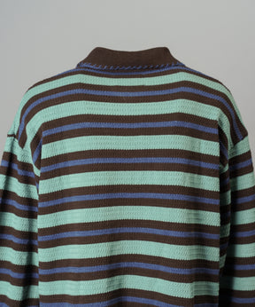 Airy Striped Gabardine Prime-Over Short-sleeved Shirt