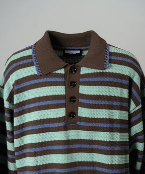 Airy Striped Gabardine Prime-Over Short-sleeved Shirt