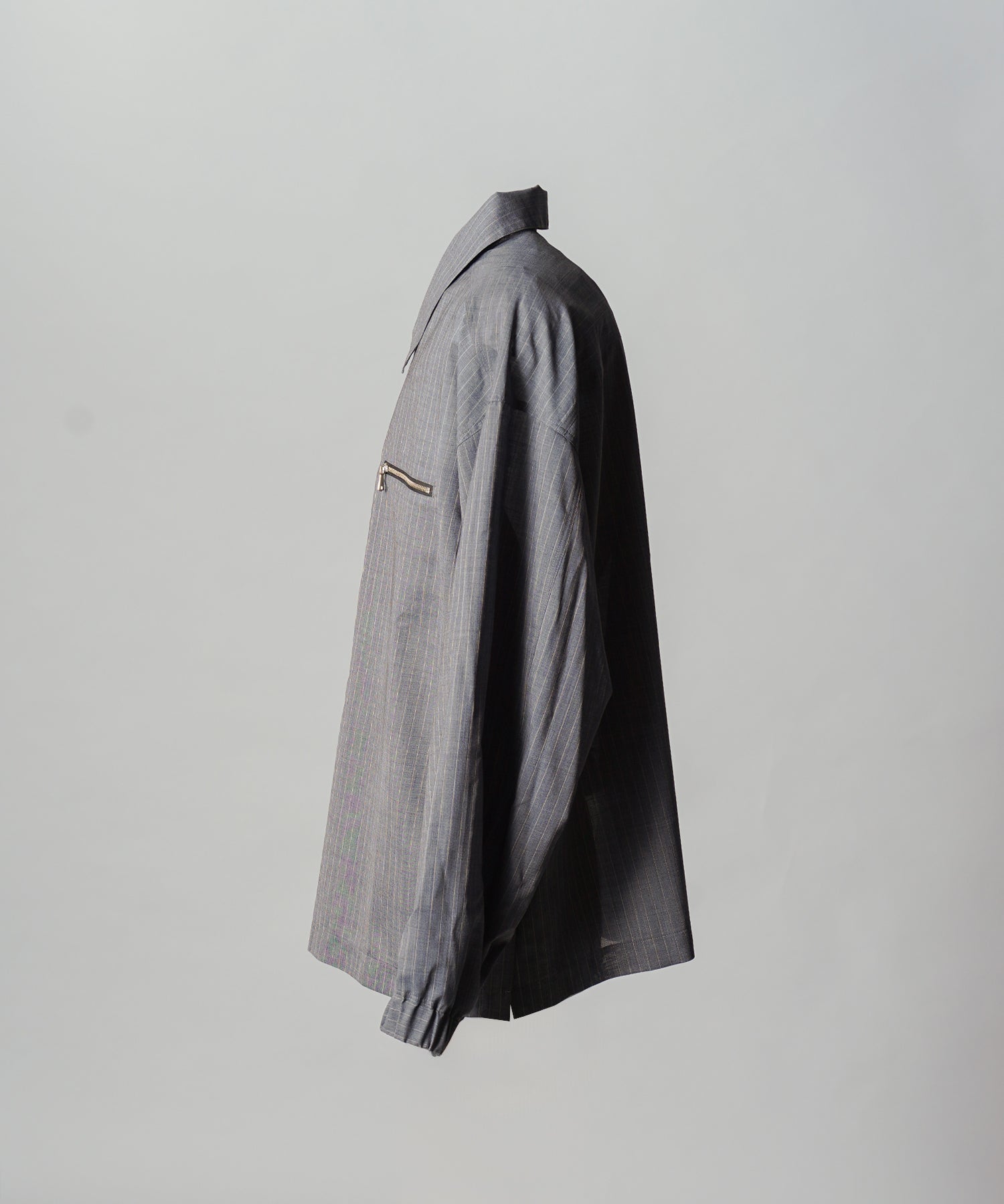 【26SS PRE-ORDER】T/W Sheer Stripe Prime-Over Half-Zip Pullover Shirt