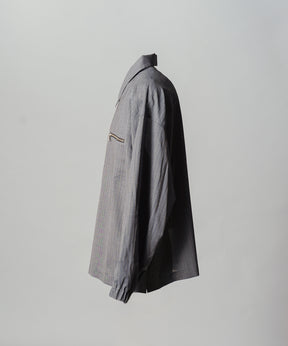 【26SS PRE-ORDER】T/W Sheer Stripe Prime-Over Half-Zip Pullover Shirt