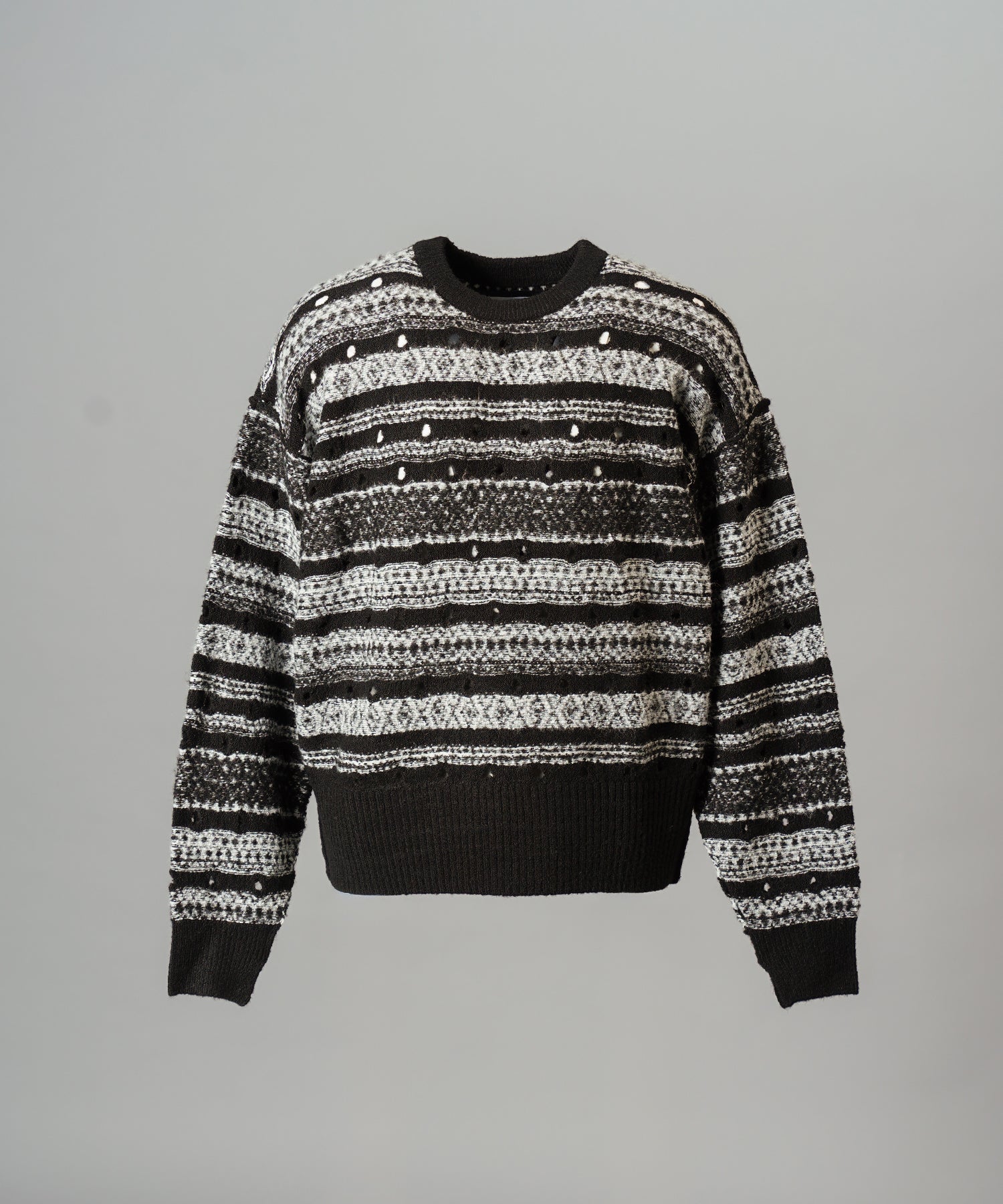 【26AW PRE-ORDER】Fair Isle Border Prime-Over Crew Neck Sweater