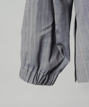 【26SS PRE-ORDER】T/W Sheer Stripe Prime-Over Half-Zip Pullover Shirt