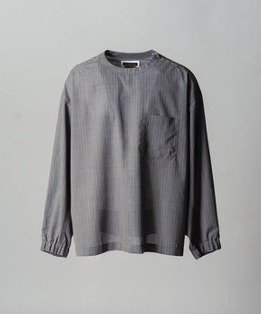 【26SS PRE-ORDER】T/W Sheer Stripe Prime-Over Side Slit Pullover Shirt