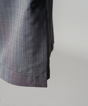 【26SS PRE-ORDER】T/W Sheer Stripe Prime-Over Half-Zip Pullover Shirt