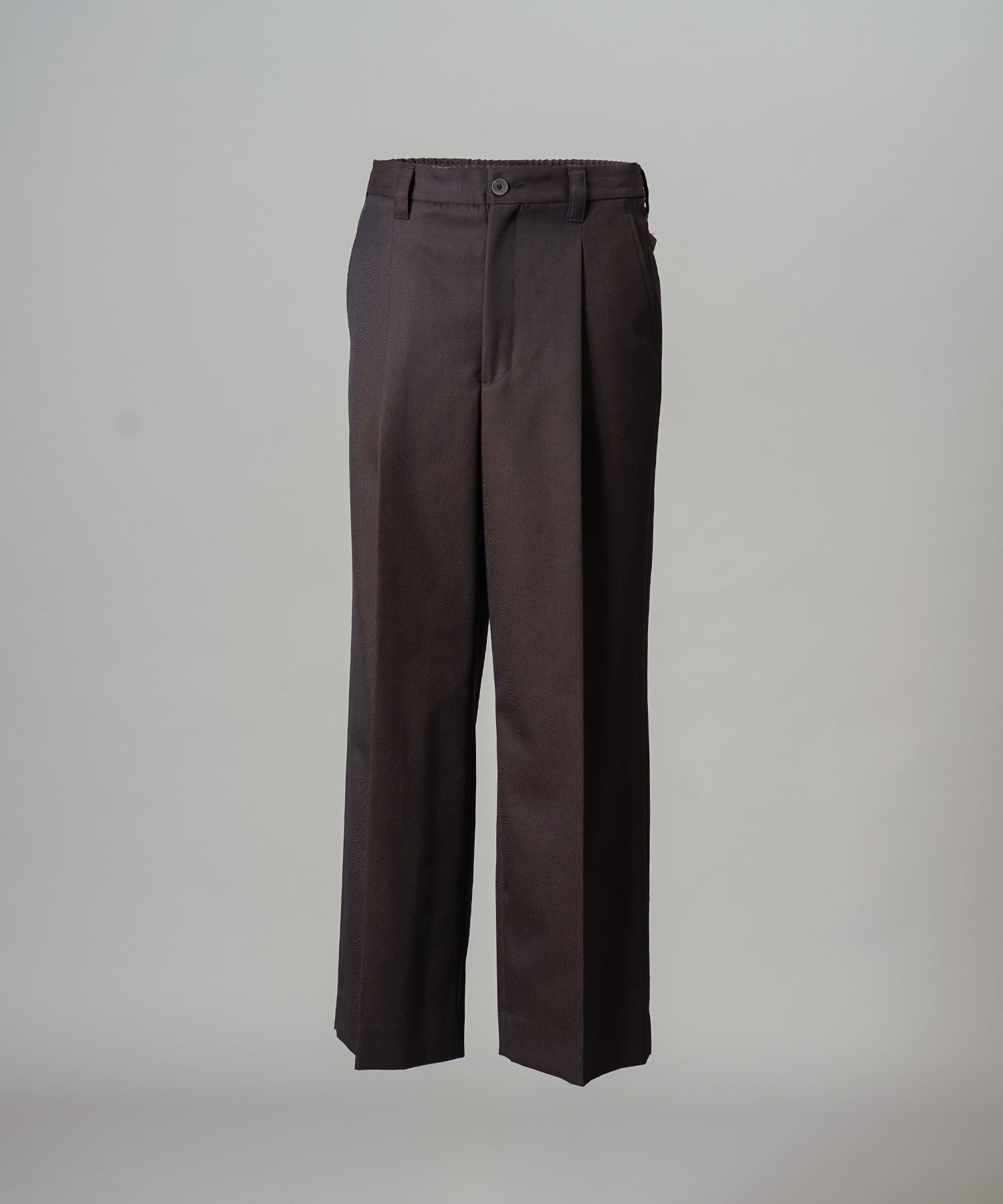 4 Colors Chambray Washable Wool Prime-Wide One Tuck Wide Pants