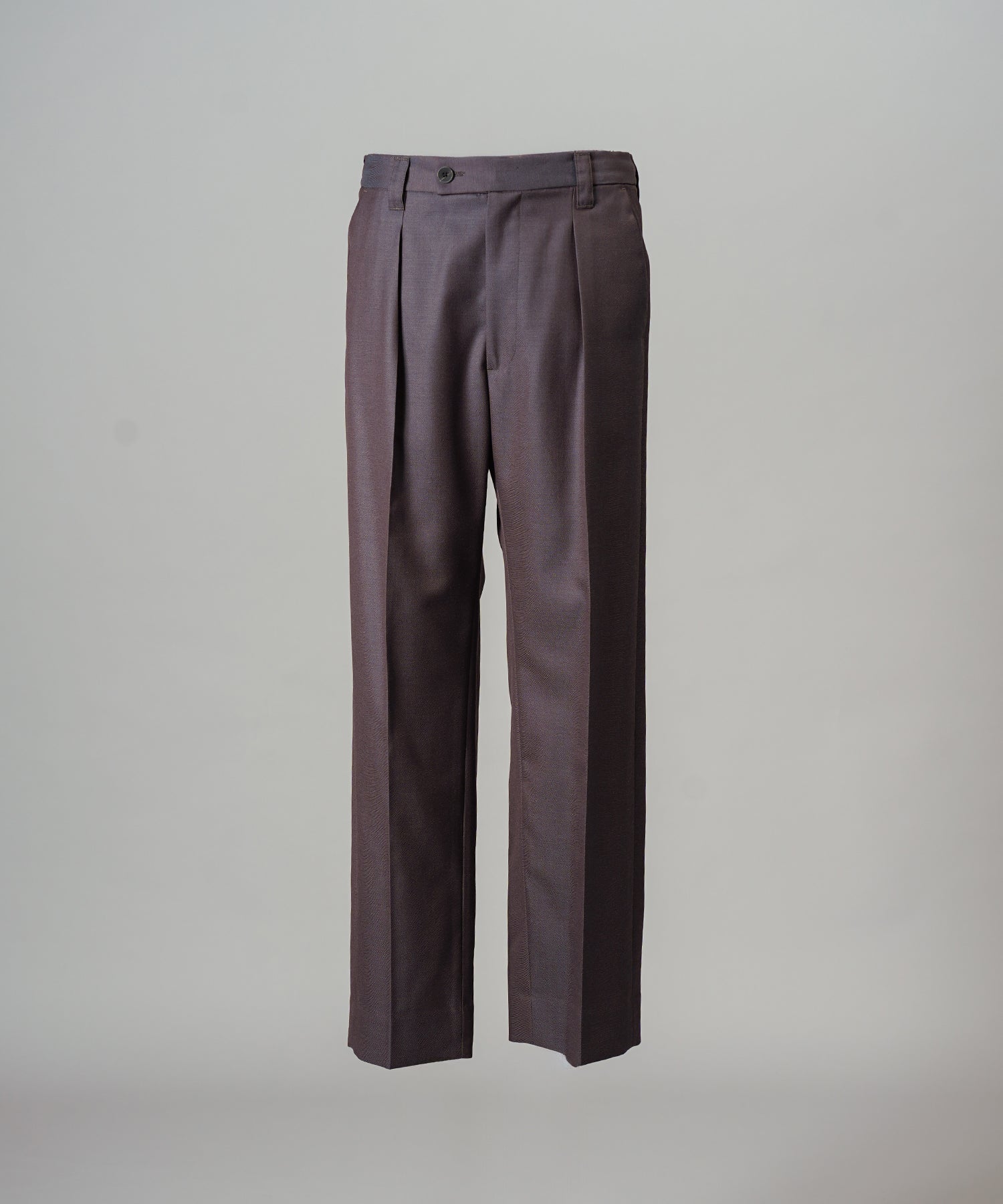 4 Colors Chambray Washable Wool One Tuck Straight Pants