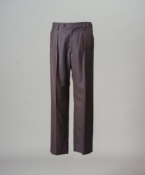 4 Colors Chambray Washable Wool One Tuck Straight Pants