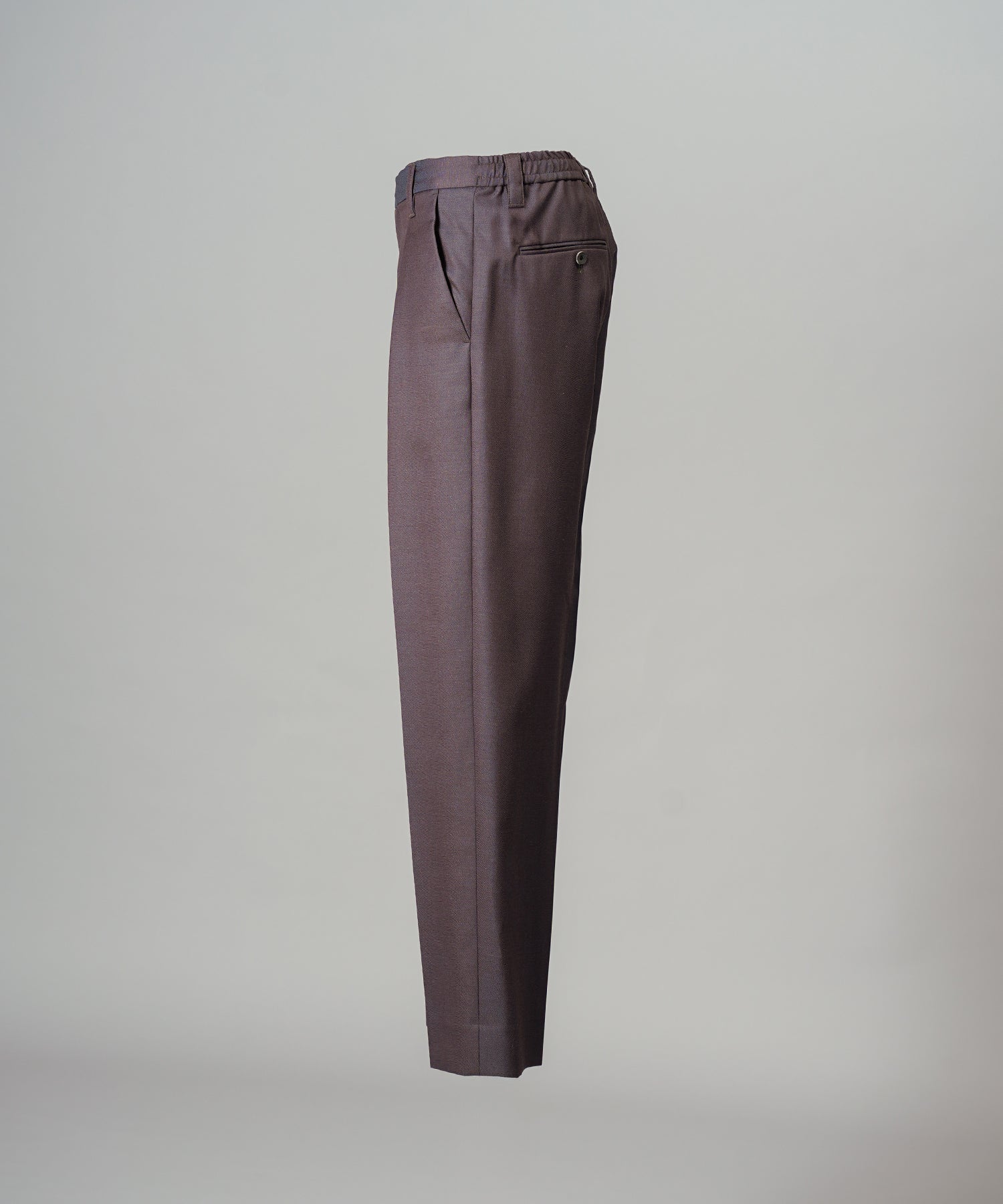 4 Colors Chambray Washable Wool One Tuck Straight Pants