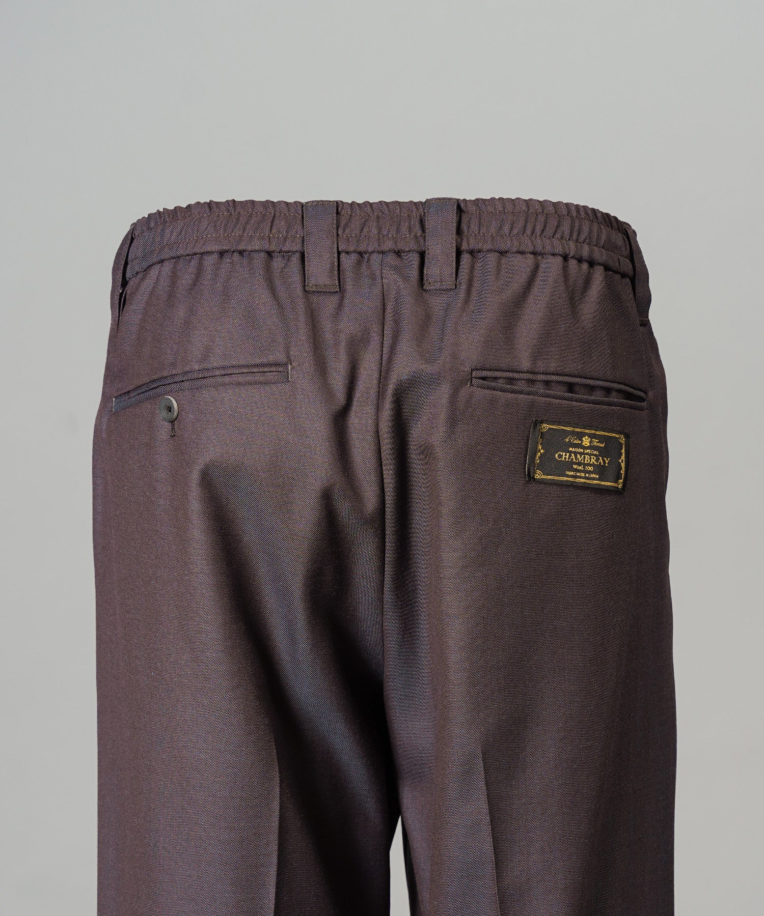 4 Colors Chambray Washable Wool One Tuck Straight Pants