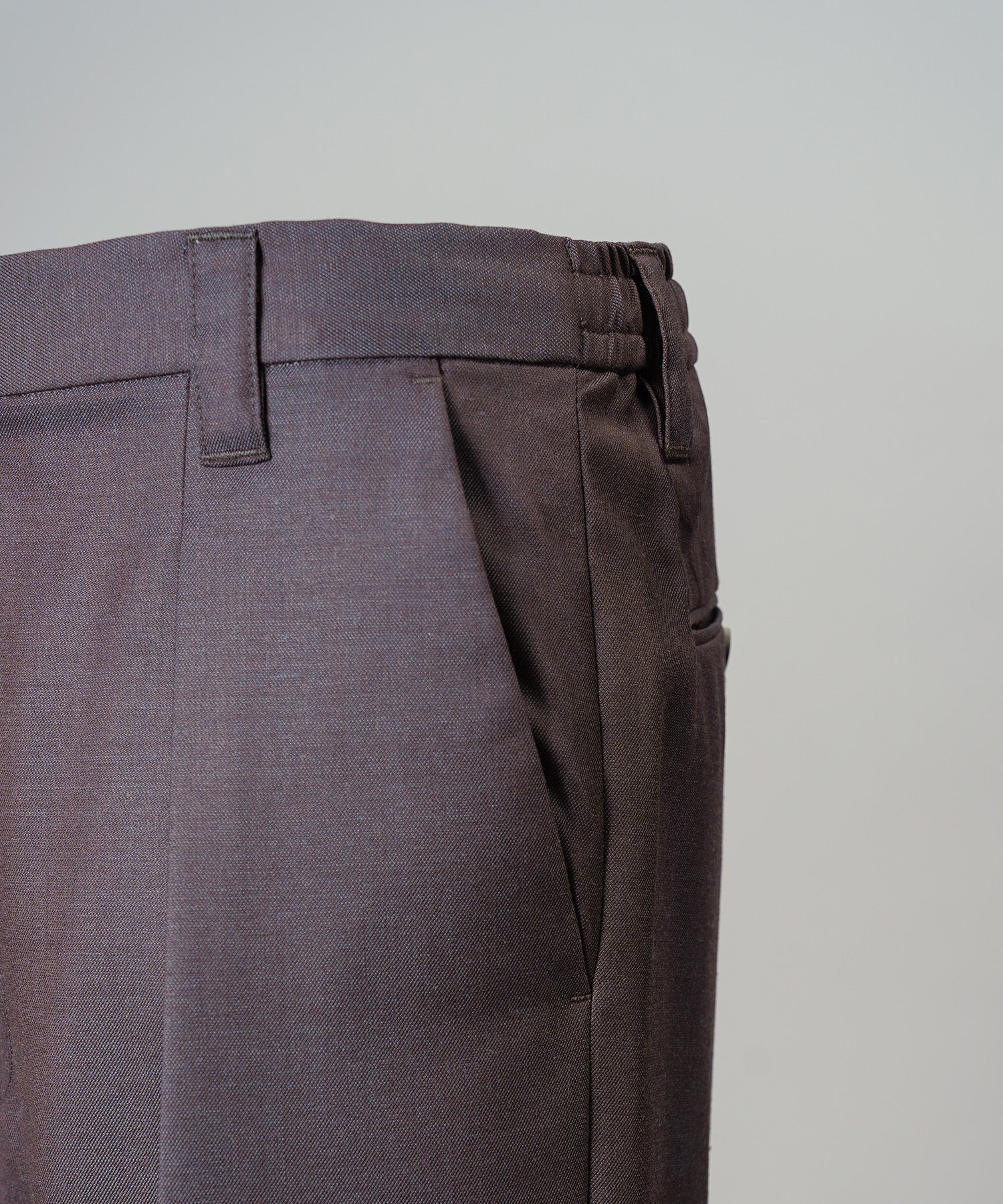 4 Colors Chambray Washable Wool One Tuck Straight Pants