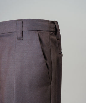 4 Colors Chambray Washable Wool One Tuck Straight Pants