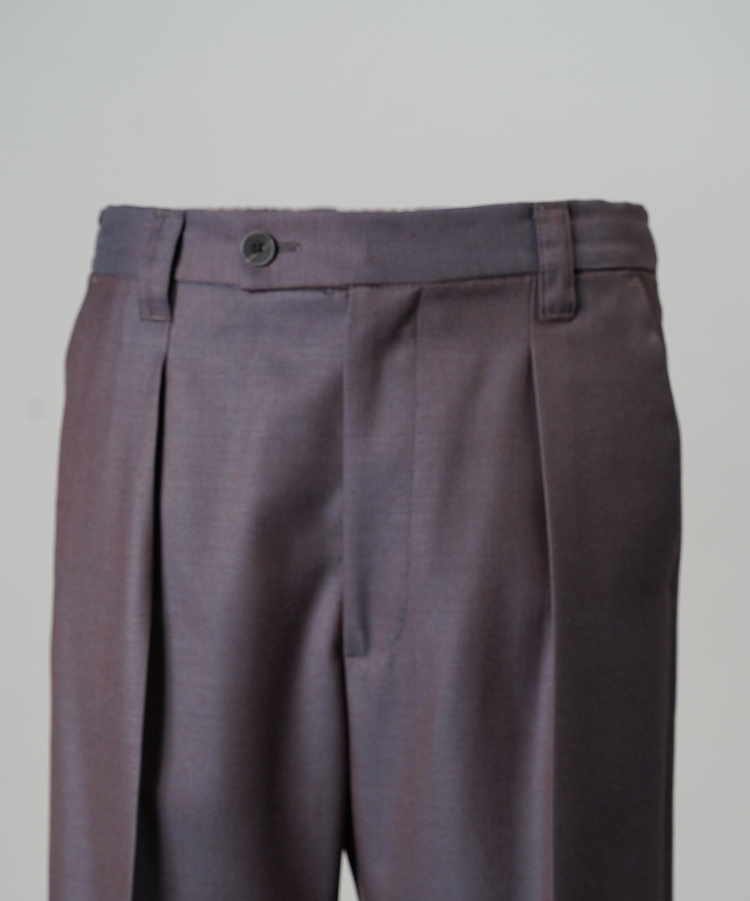 4 Colors Chambray Washable Wool One Tuck Straight Pants