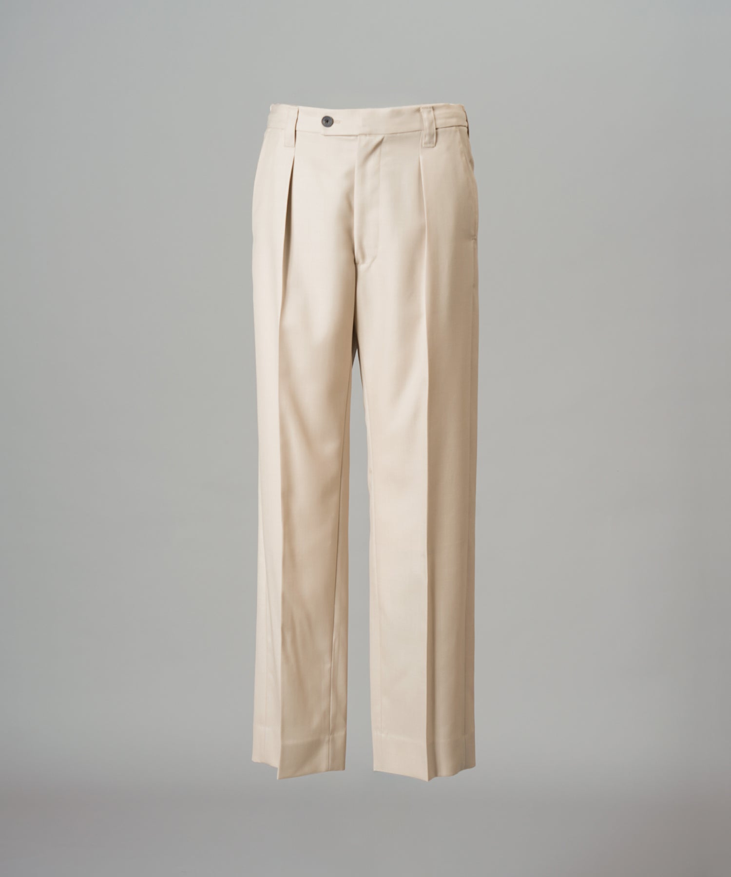 4 Colors Chambray Washable Wool One Tuck Straight Pants
