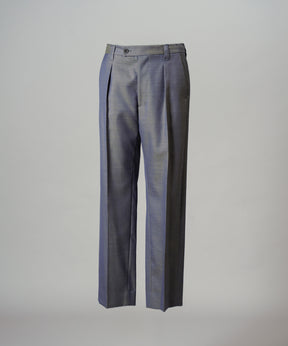 4 Colors Chambray Washable Wool One Tuck Straight Pants