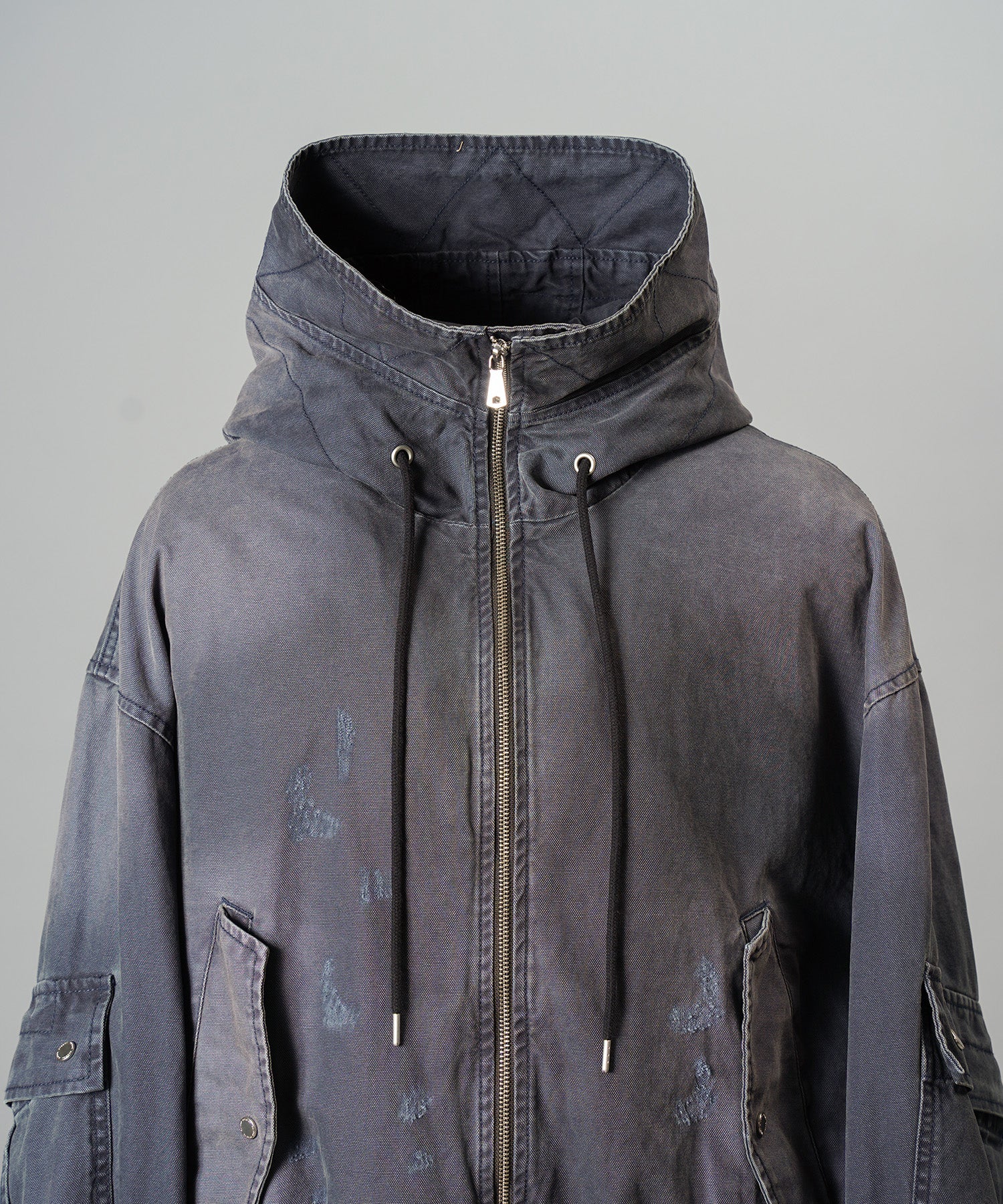 【26AW 預購】Cargo Pocket 鴨布料 Prime-Over 拉鏈連帽外套襯衫式夾克