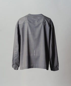 【26SS PRE-ORDER】T/W Sheer Stripe Prime-Over Side Slit Pullover Shirt