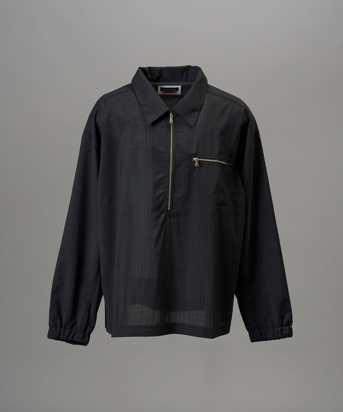 【26SS PRE-ORDER】T/Wシアーストライププライムオーバーハーフジッププルオーバーシャツ