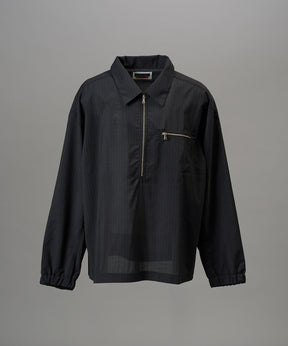 【26SS PRE-ORDER】T/W Sheer Stripe Prime-Over Half-Zip Pullover Shirt