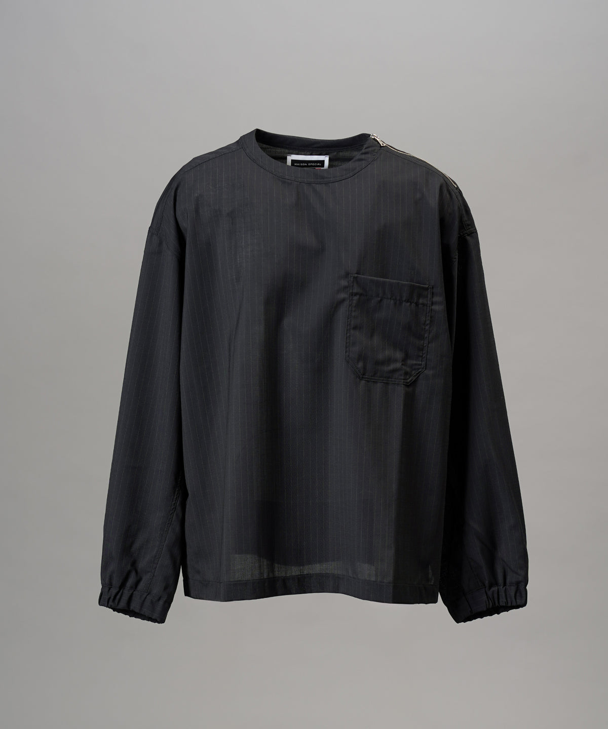 【26SS PRE-ORDER】T/Wシアーストライププライムオーバーサイドスリットプルオーバーシャツ